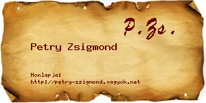 Petry Zsigmond névjegykártya
